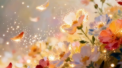 护眼花草树木带鱼屏