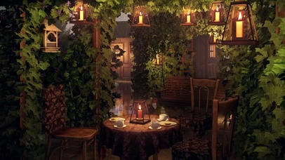 舒适的花园露台咖啡馆