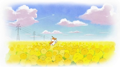 春天花海里的柯基