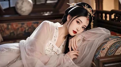 古装侧躺汉服美女