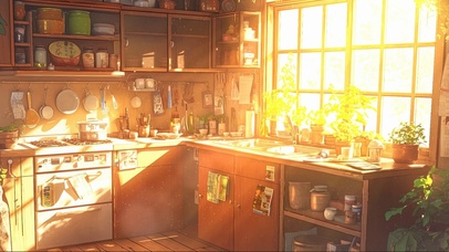 清新午后阳光小屋