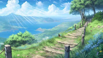 绿色解压小路壁纸