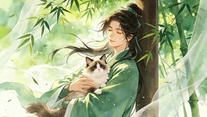 古风男孩与猫咪