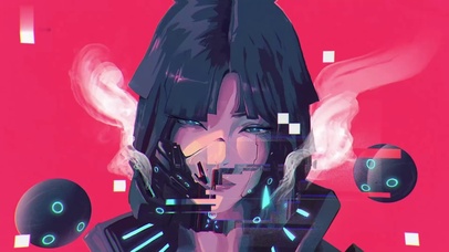 科幻烟雾女孩~（赛博朋克）