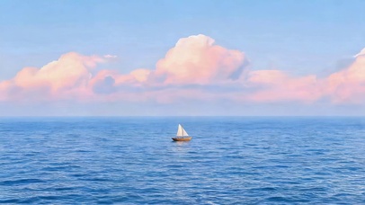 海面小帆船