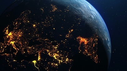 旋转的蓝色地球