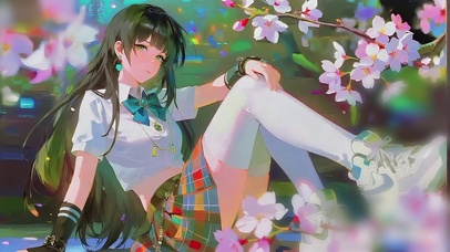 校服少女的樱花境