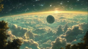星球云海圆月浪漫银河