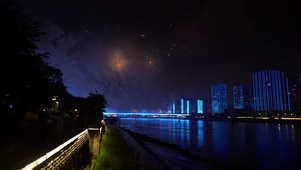 4K福州城市夜景烟花秀