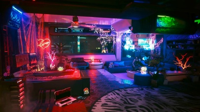 科幻霓虹赛博房间