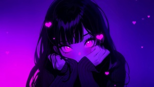 紫色可爱美女