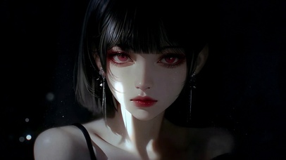 暗黑红瞳短发美少女