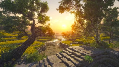 唯美古风乡村田园夕阳