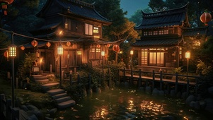 山庄夜景