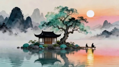 唯美的山川晚霞