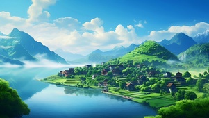 山水小镇自然美景