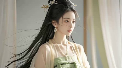 深闺长发古风美女
