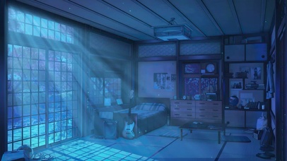 4K夜晚房间风景