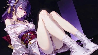 雷电将军紫发美少女