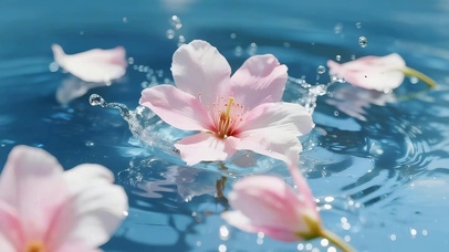 湖面花瓣
