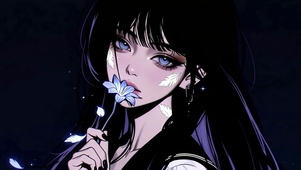 暗夜花影冷艳少女