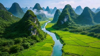 青峦叠翠绕清江