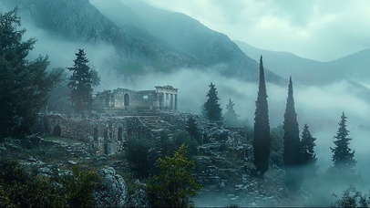 迷雾山间古希腊遗址