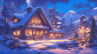 清新静谧山谷小屋