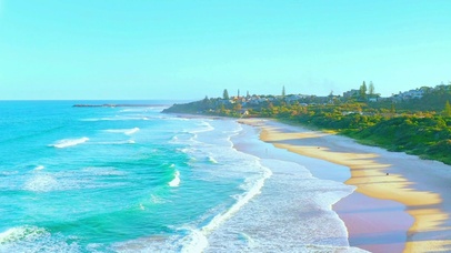 唯美沙滩海浪4K