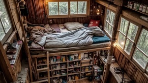 【雨景】雨中的小竹楼