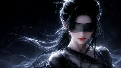 暗黑古风蒙眼美女