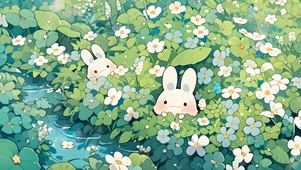 草丛中的兔子
