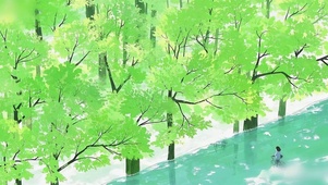 风雨无阻趟水过女孩