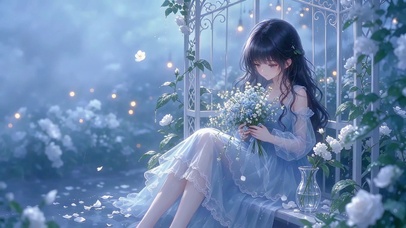拿花的小女孩