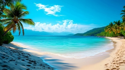 美丽治愈粉色海滩