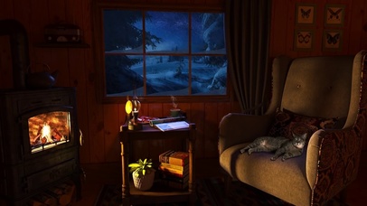 舒适冬天小屋的猫咪