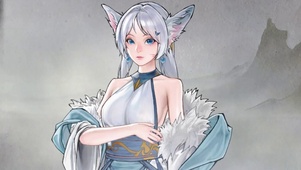 古风九尾狐女半身像