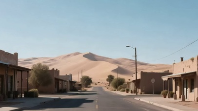 午后阳光小镇公路