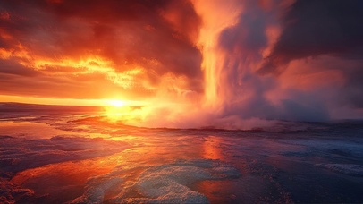 黄昏间歇泉奇观