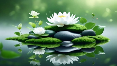 国风石上莲花