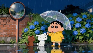 雨天绣球花巷的小新