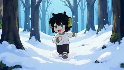 积雪丛林穿梭罗小黑