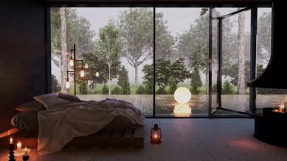 舒适雨天小屋卧室