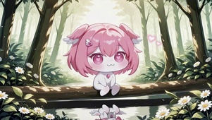 森林里的粉发小天使莉奈娅