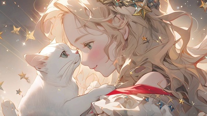 唯美猫咪女孩