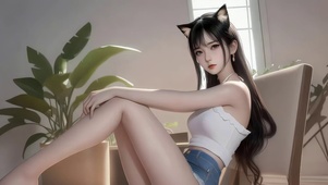 治愈可爱长腿女孩