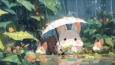 雨天小动物