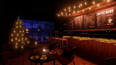 圣诞氛围咖啡厅