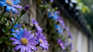 护眼雨天树木带鱼屏