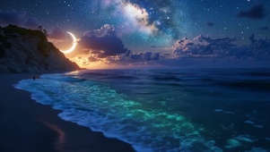 弯月星海浪